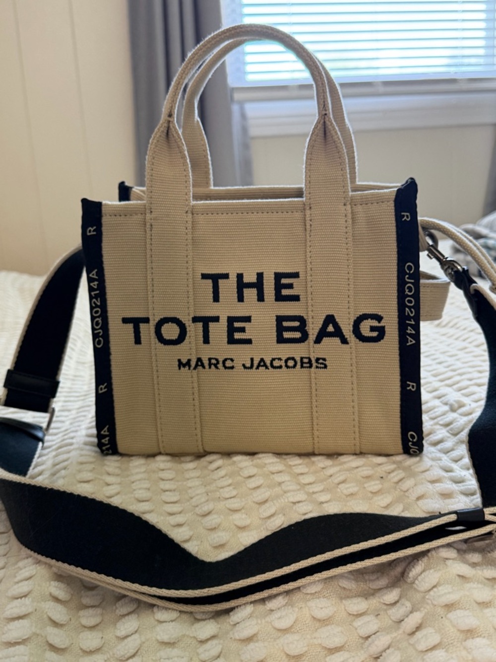 Marc Jacobs Beige Canvas 'The Tote Bag' with Black Trim